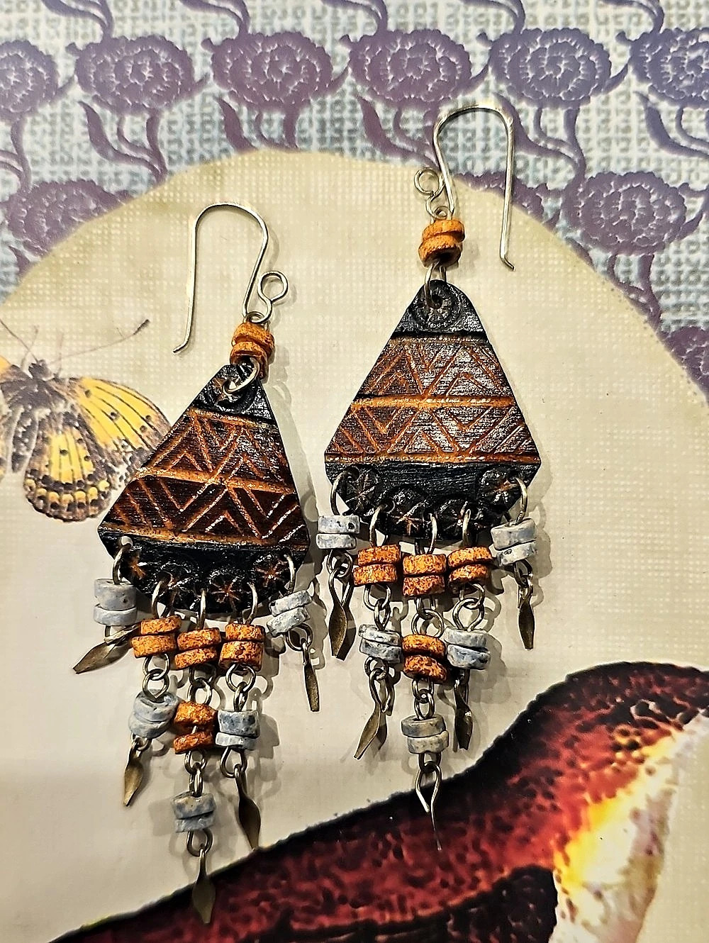 Vintage Boho Tribal Fringe Dangle Earrings